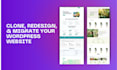 redesign, clone,customize , migrate wordpress website using elementor
