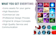 design custom icons, ui, 2d art for your game