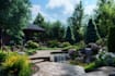 make landscape, backyard, roof garden, patio, with 2d rendering
