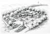 draw landscape sketch design, site plan, map illustration