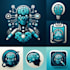 design a modern ai, tech, robotic, app logo