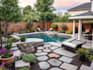 o landscape garden design, terrace, pool, patio, backyard