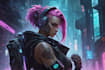 design cyberpunk and fantasy character splash art