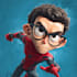 design premium superhero caricature character