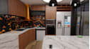 renew 3d apartment interior,living room decor,kitchen dinner,functional interior