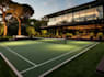 redesign outdoor padel ,mini golf, layout, showroom, soccer field, tennis padel,