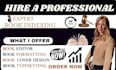 do book indexing, novel editor, book typesetting, book formatting for amazon KDP