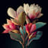 line art illustrations, botanical flowers, plants