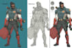 design premium superhero caricature character