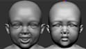 sculpt a highly detailed 3d head for 3d printing