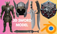 create  3d printable swords, helmets, armor and cosplay weapons, 3d printing