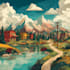 create a landscape and urban vector art illustration