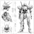 draw mecha robot character sheet design