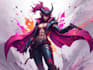 design cyberpunk and fantasy character splash art
