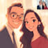 draw disney cartoon couple portrait