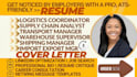 write an ats logistic resume, supply chain, truck driver CV and cover letter