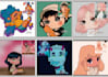 illustrations, design , fanarts and more in style chibi