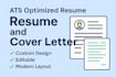 write a professional, ats optimized resume and cover letter