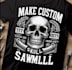 make custom skull t shirt sawmill logo