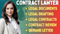 draft legal contracts, agreements, court motion, appeals and all legal documents