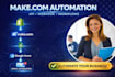 build makecom automation workflows, API integrations, and webhooks