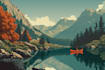 draw a professional vector landscape or poster illustration