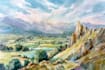 draw a watercolor landscape illustration