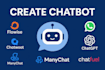 create chatbot using flowise  chatwoot whatsapp api manychat chatgpt chatfuel
