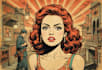draw a retro vintage comic illustration