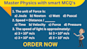 create physics biology mathematics and chemistry multiple choice questions