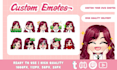 draw custom cute emotes for twitch, discord, or youtube