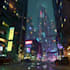 do cyberpunk futuristic city art