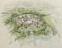 draw landscape sketch, architectural site plan, map