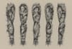 hand draw anime tattoo sleeve design