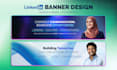design a professional linkedin banner, cover image, and profile header
