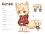 draw cute furry human character reference sheet with chibi