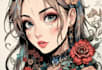 make comic cartoon anime tattoo design