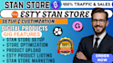 setup digital product etsy shop, stan store, gumroad, beacon ai, etsy promotion