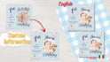 custom digital 1 birthday invitation card