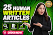 be writing 30 human written bulk SEO articles and blog posts