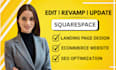 edit squarespace website revamp squarespace build squarespace update squarespace