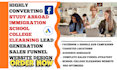 generate study abroad, immigration, school, college, elearning leads and website
