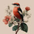 illustrate botanical and animal linocut vector illustration