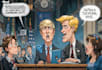 do a political caricature and cartoon