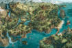 create a fantasy map with parchment style