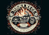 make vintage biker skull helmet motorcycle logo