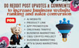 do reddit post management for crypto ai website, blog article link promotion