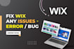 fix wix errors, bugs, and help you debug your website