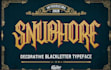 make a logo in old english, blackletter calligraphic font with source file