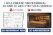 create professional 2d, 3d architectural models in autocad, sketchup